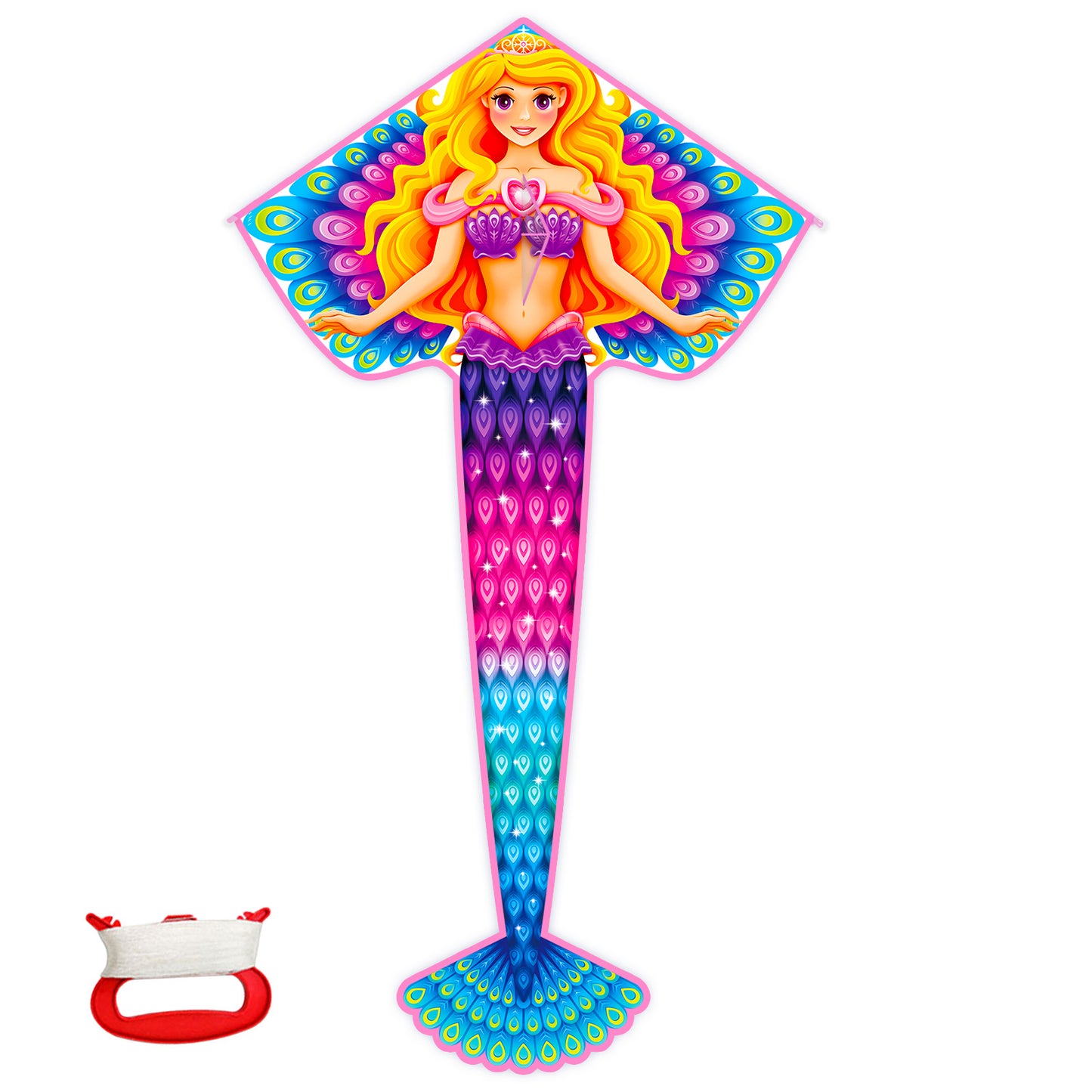 Kites for Kids Ages 4-8 8-12 | Large Mermaid Kite Girls Boys Adults, Easy to Fly & Assembled, Great Gift for Easter Travel Beach
