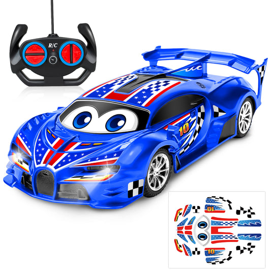 Remote Control Cars Toys for 3 4 5 6 7 8 Year Old Boys 1:18 High Speed Sports Racing Drift RC Car with LED Light Boys Girls Gifts Age 3-12 Kids Toy Birthday Presents Indoor Outdoor Game