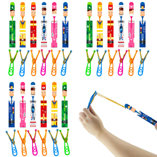 Slingshot Outdoor Toys, Glow-in-the Dark Party Supplies Toy Rocket Belt Launcher, Glow Stick Easter Basket Stuffing Birthday Christmas Gifts Party Gifts 4-8-12 Bulk toys