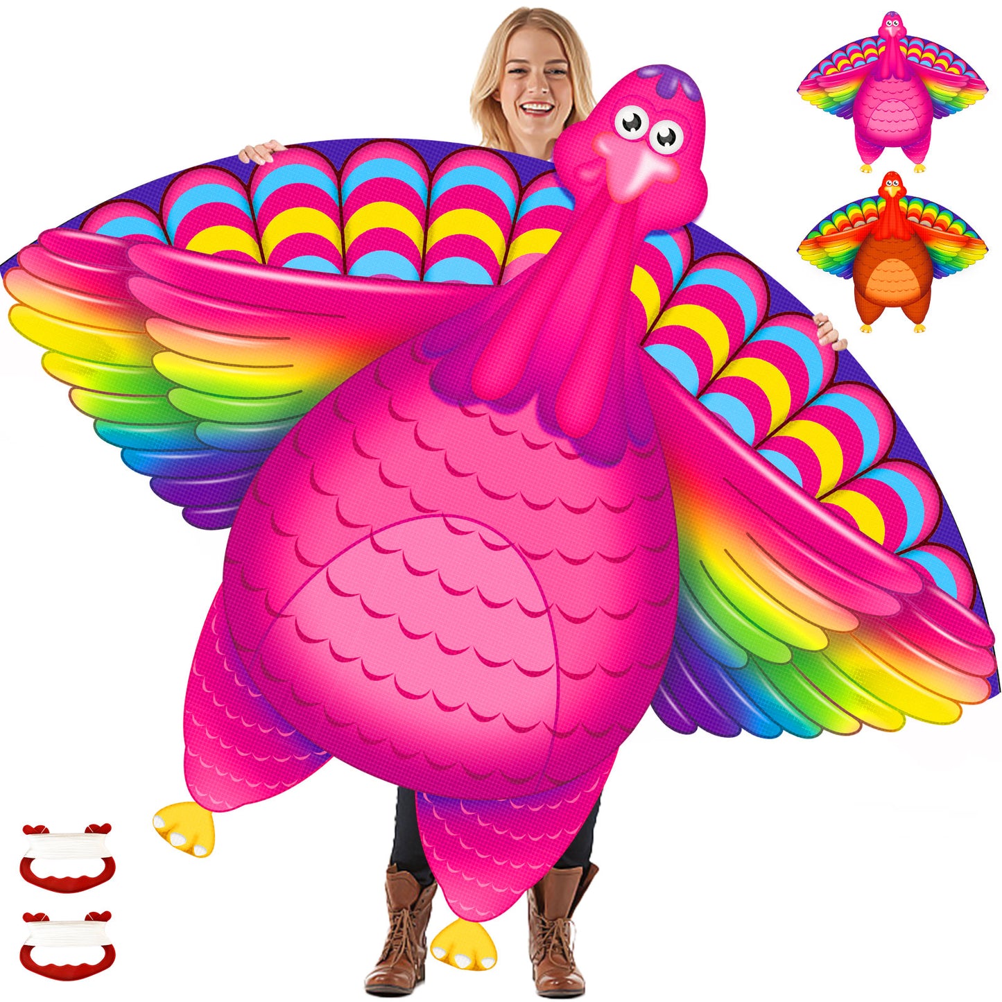 YongnKids Pink Turkey Kite for Kids and Adults Easy to Fly