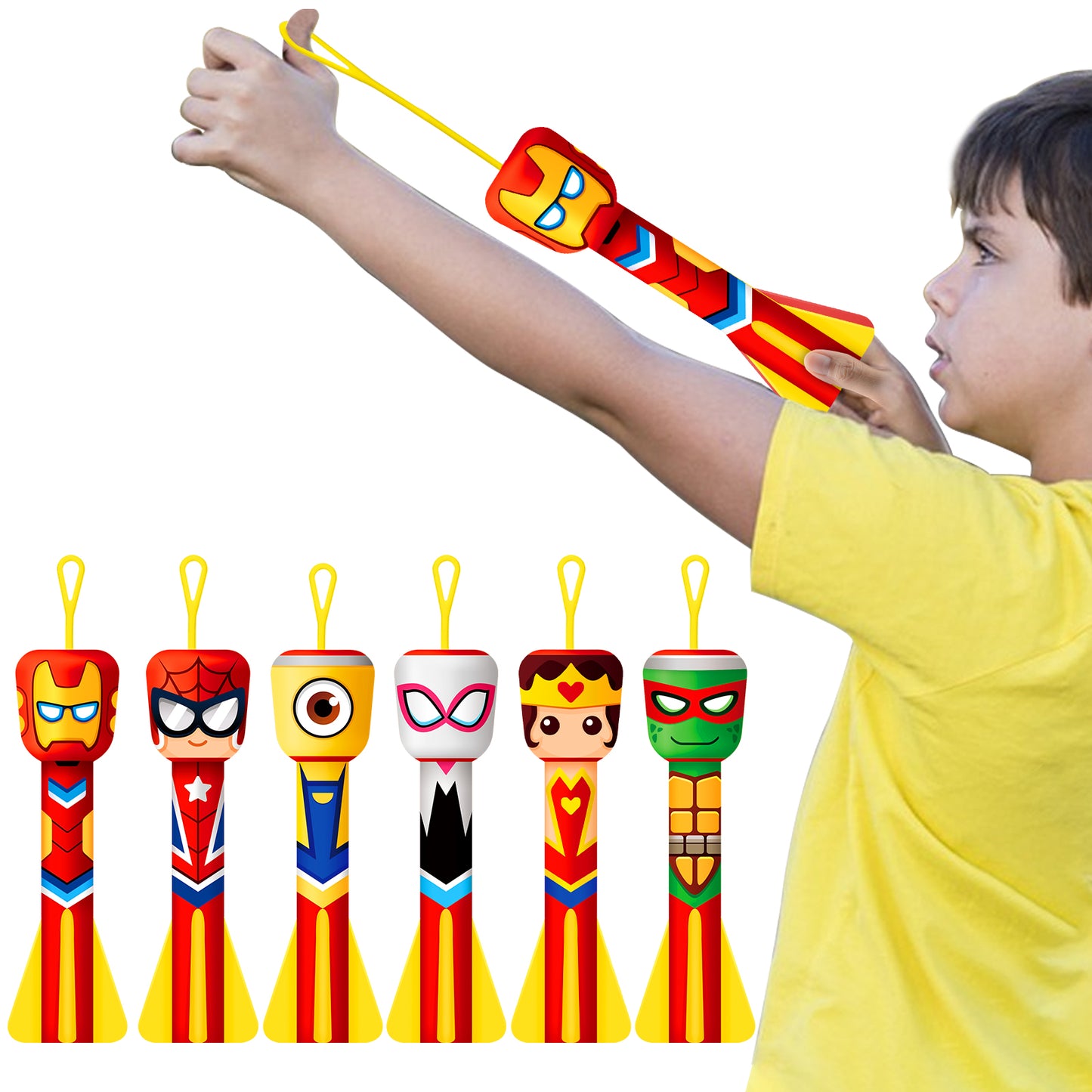 Children's Slingshot rocket launcher, Finger rocket launcher outdoor indoor toys, Easter basket gift party gift toys, suitable for 5 、6 、 7 、 8 years old