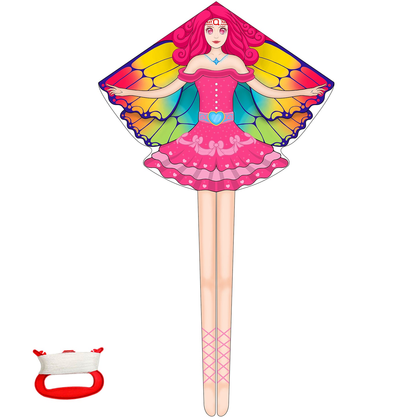 Kites for Kids Ages 4-8 8-12 | Large Pink Fairy Kites Girls Boys Adults, Easy to Fly & Assembled, Great Gift for Easter Travel Beach
