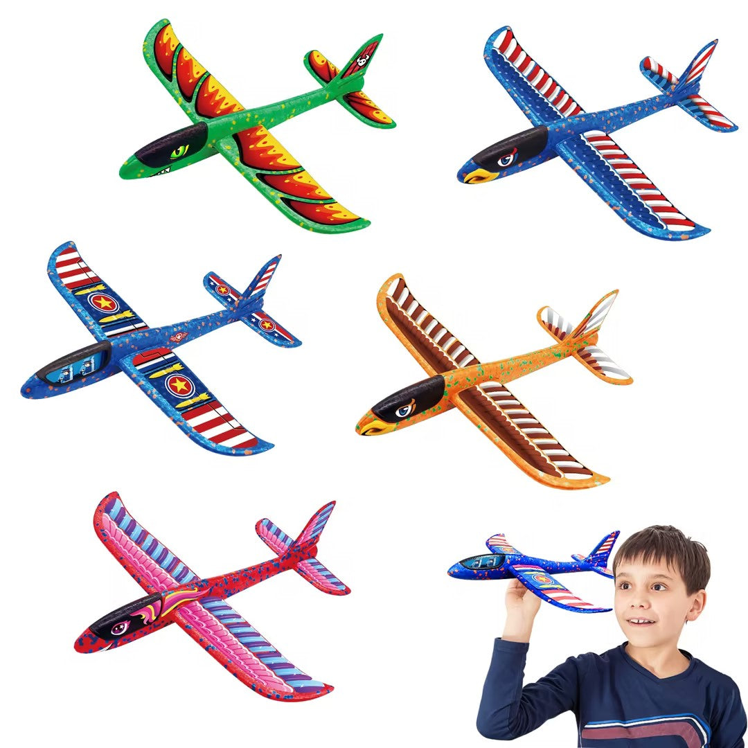 Foam Gliders Plane For Kids, Large Airplane Toy Polystyrene Aeroplane Toys Flying Gliders, Manual,Inertia and Durable Suitable for Family Outdoor Sport