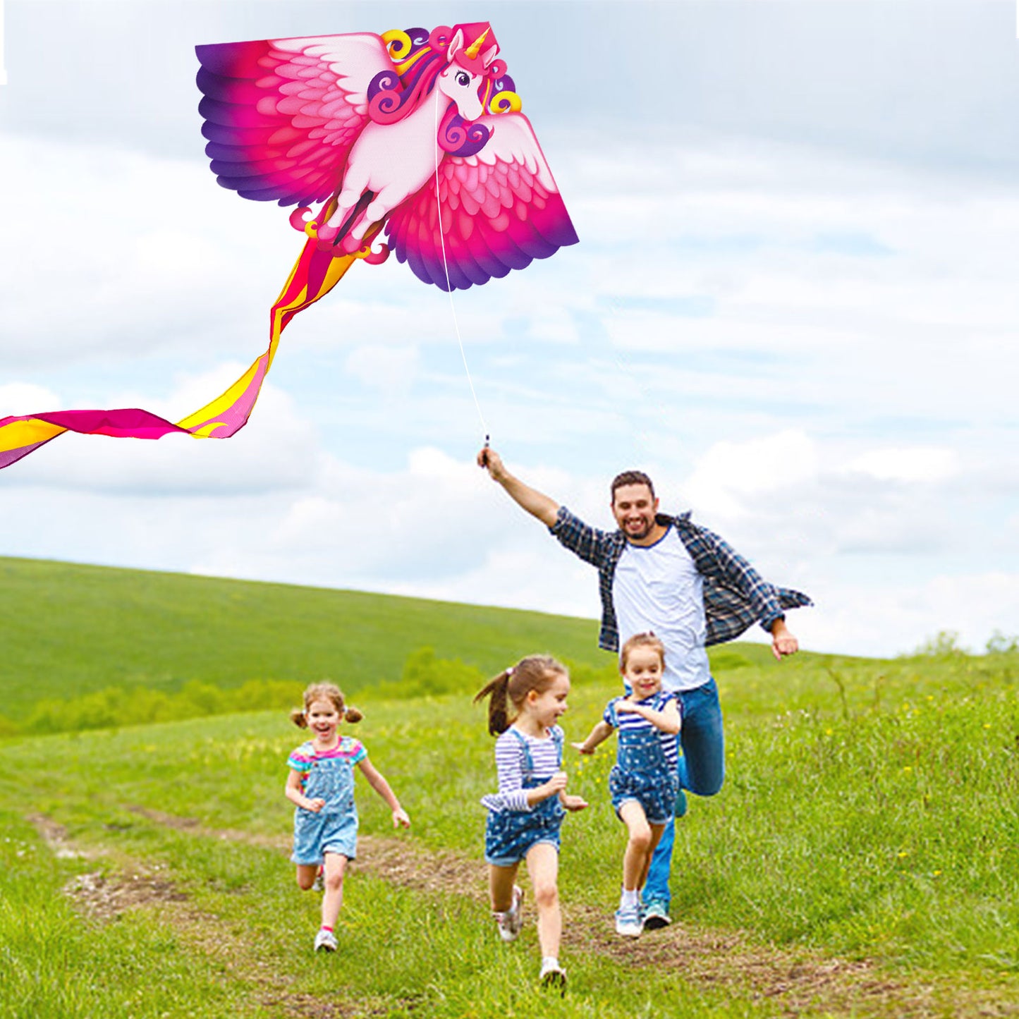 Unicorn Kite for Kids Age 4-8 8-12, Large Kite for Boys Adults Easy to Fly & Assemble, Beach Kites with 328ft Kite String,Perfect for Beach Trip Park Family Activities Outdoor Games