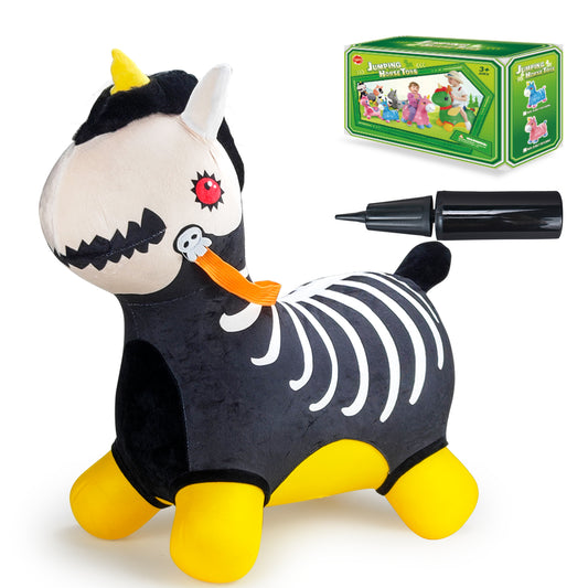 Bouncy Horse - Baby Toys Inflatable Plush Bouncing Dinosaur Hopper, Indoor Outdoor Toys Ride On Animal with Pump for Boys Girls Toddlers Birthday Party Gifts