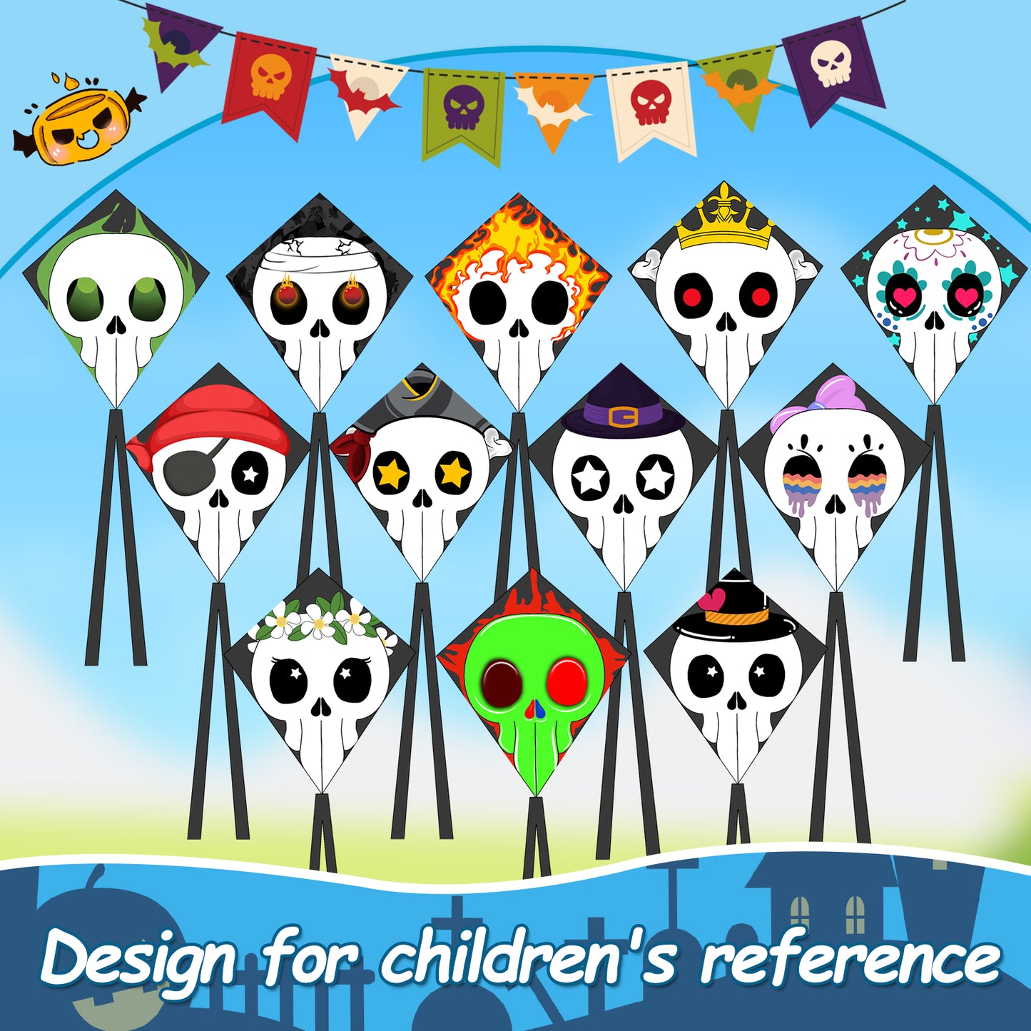 DIY Kites, Diamond Kite for Kids Easy to Fly- Creative Kite with Colorful Pens & Kite Handle for Summer Party Favors, Great Education Toys| Outdoor Beach Backyard Camping Toys