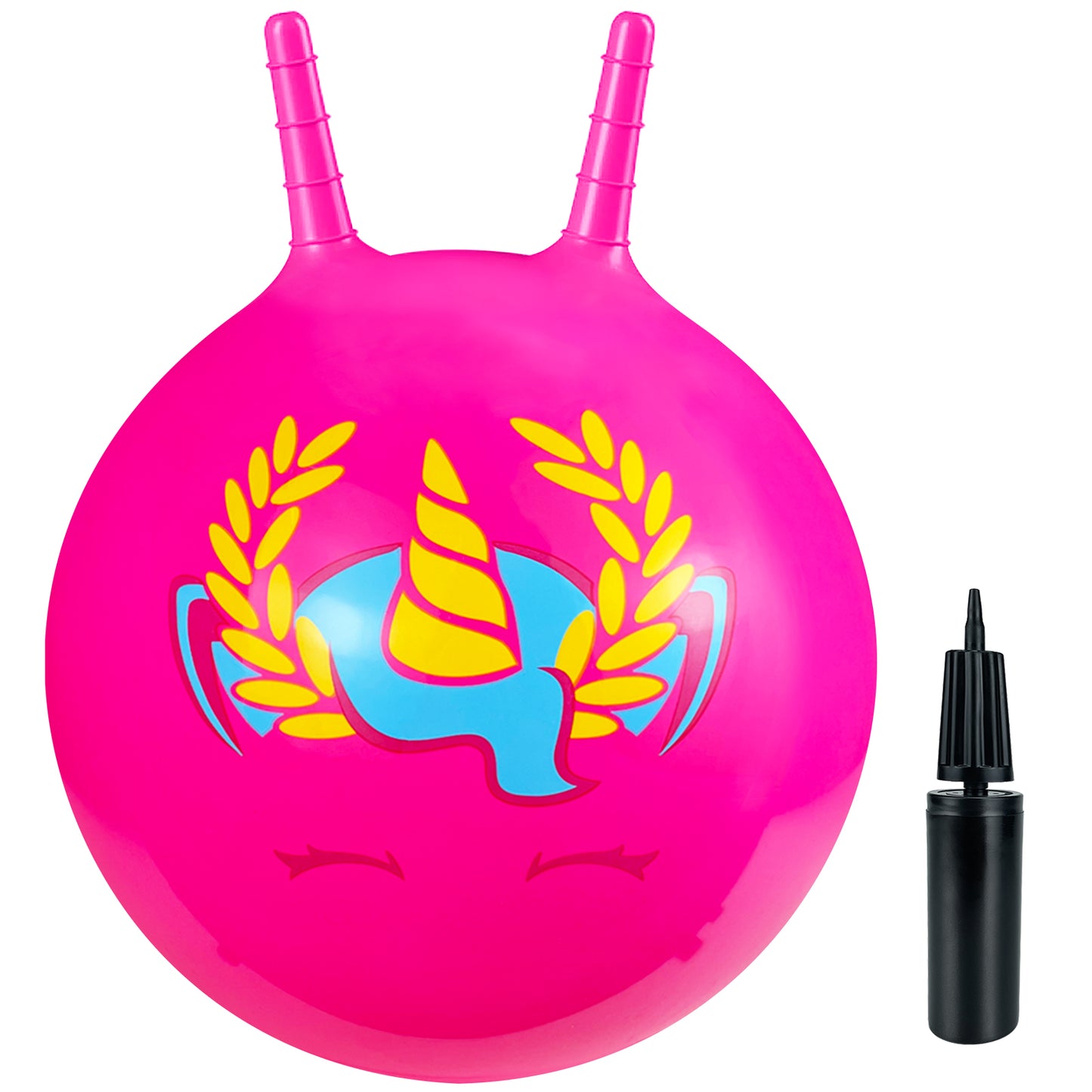 Kids Bounce Balls - 18" Bouncing Ball with Handle, Large Bouncy Jumping Balls for Boys Girls Balance Jump Games,Toddlers Toys Inflatable Ball for Party Favors | Outdoor | Indoor Games-Pink