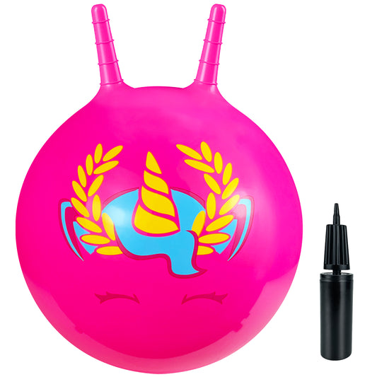 Kids Bounce Balls - 18" Bouncing Ball with Handle, Large Bouncy Jumping Balls for Boys Girls Balance Jump Games,Toddlers Toys Inflatable Ball for Party Favors | Outdoor | Indoor Games-Pink