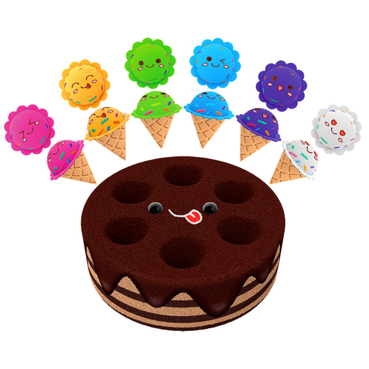 Cake Ice Cream Toy, Soft Plush Toy Cake Ice Cream Plushies Doll, Cute Cuddly Stuffed Animals Hide And Seek Cake Ice Cream Muppet Toys Birthday Gifts for 1+ Years Old Kids