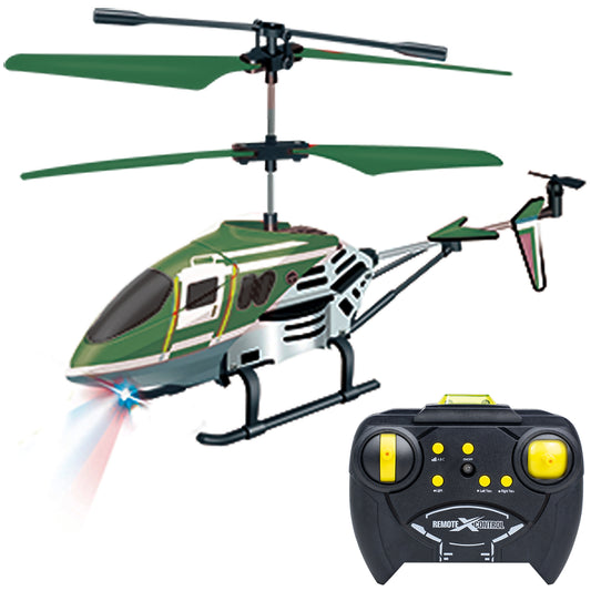 2.4 GHz 3.5 Channel Rc Helicopter Toy with Gyro & LED Light, Perfect Indoor Flying Toy (Green)