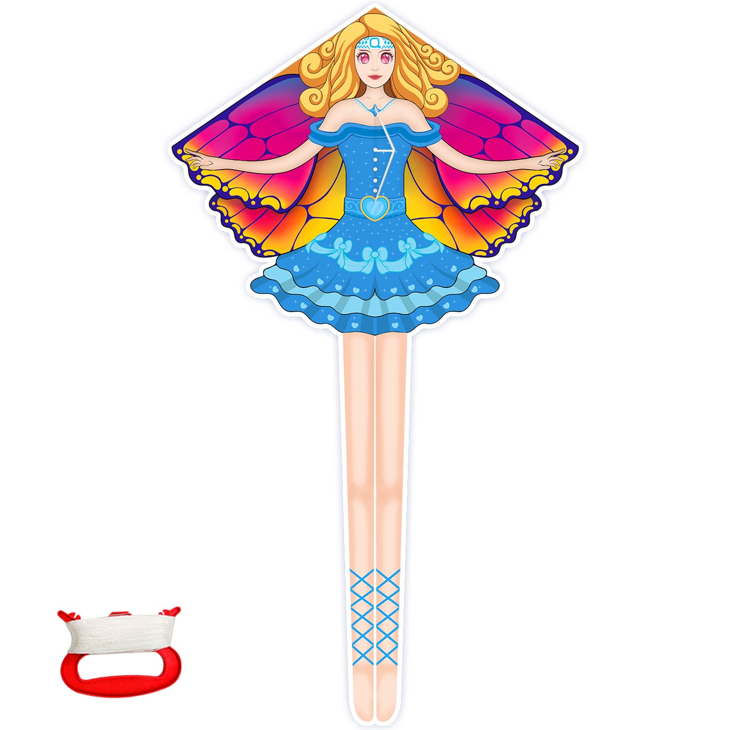 Kites for Kids Ages 4-8 8-12 | Large Blue Fairy Kites Girls Boys Adults, Easy to Fly & Assembled, Great Gift for Easter Travel Beach