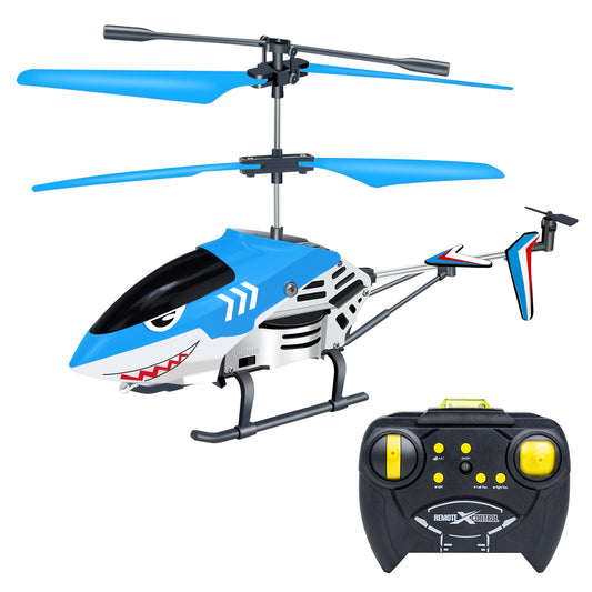 "YongnKids Remote Control Helicopter for Kids| Rc Helicopter Toys w/t LED Lights, 3.5 Channel, Gyro Stabilizer, Altitude Hold, 2.4GHz Helicopter Toys for Beginner Boys Girls Indoor- Shark "