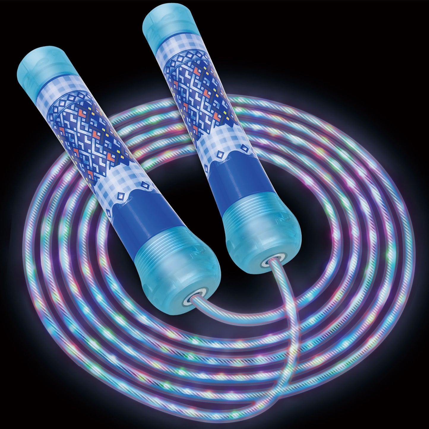 Jump Rope for Kids Ages 4-8-12+, Adjustable Size Led Jump Rope Light Up Skipping Rope with Colorful Lights for Teens Adults Glow Party Favor Outdoor Indoor Exercise Fitness Activity - Blue