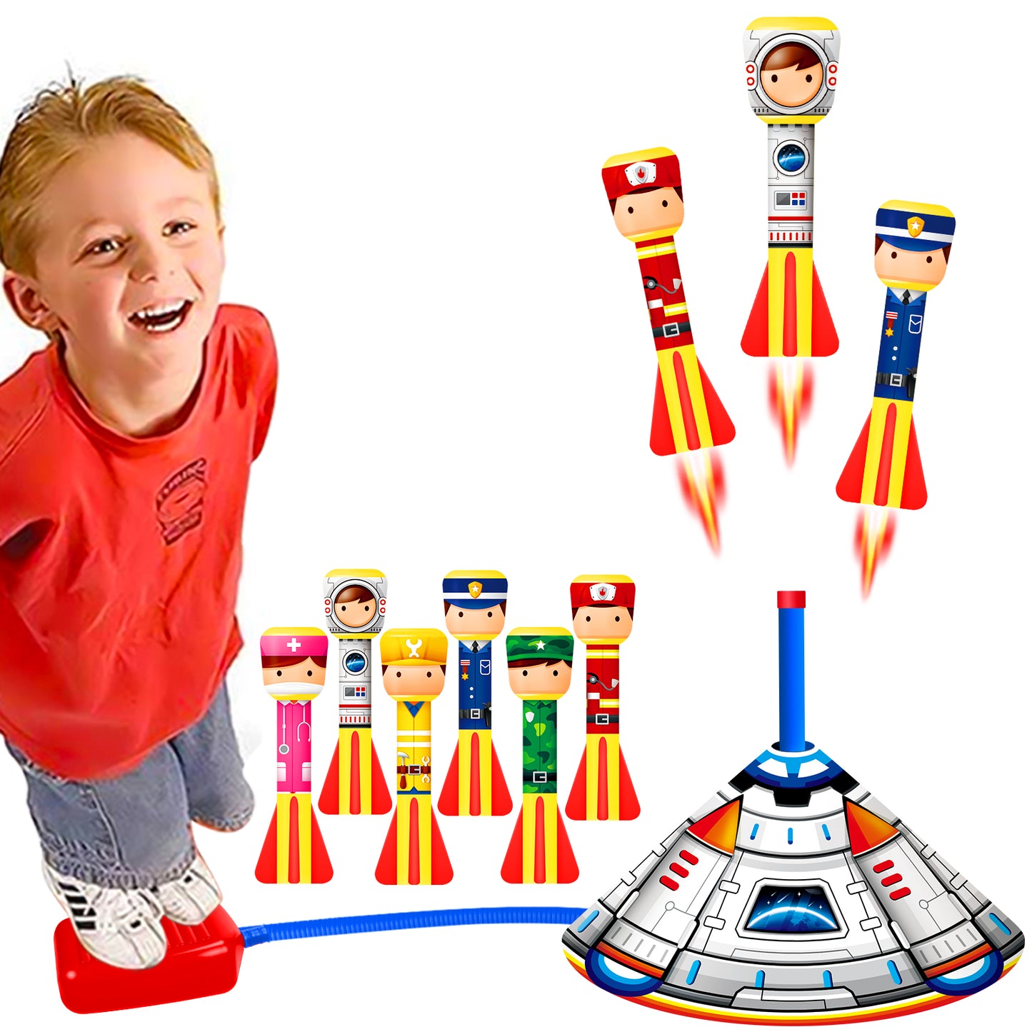 YongnKids Foam Rockets Toy Launcher Play set for Kids Fun Outdoor Toys Gifts for Boys Girls