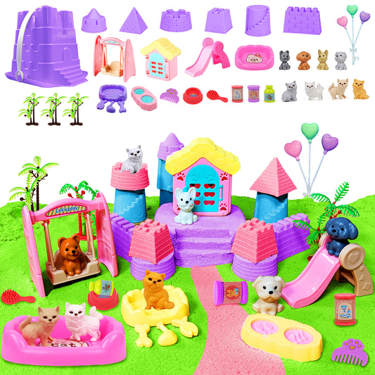 Kids Sand Beach Toys, Sand Toys Set with Resuable Mesh Bag Bucket and Spade Summer Beach Games for Children Toddlers