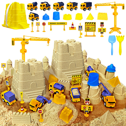 Kids Sand Beach Toys, Sand Toys Set with Resuable Mesh Bag Bucket and Spade Summer Beach Games for Children Toddlers