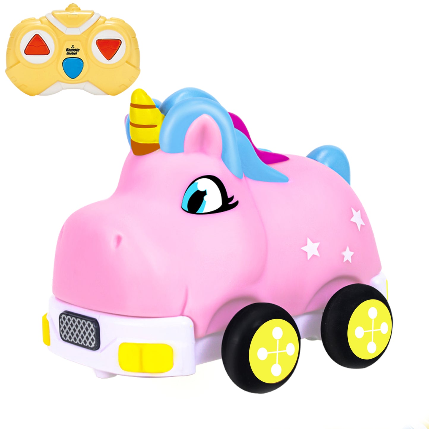 Remote Control Cars,Kids RC Car Toy for Toddlers Boys 1 2 3 Years Old,Cartoon Cars with Lights and Music Birthday Gifts for Boys Girls Age 1-3