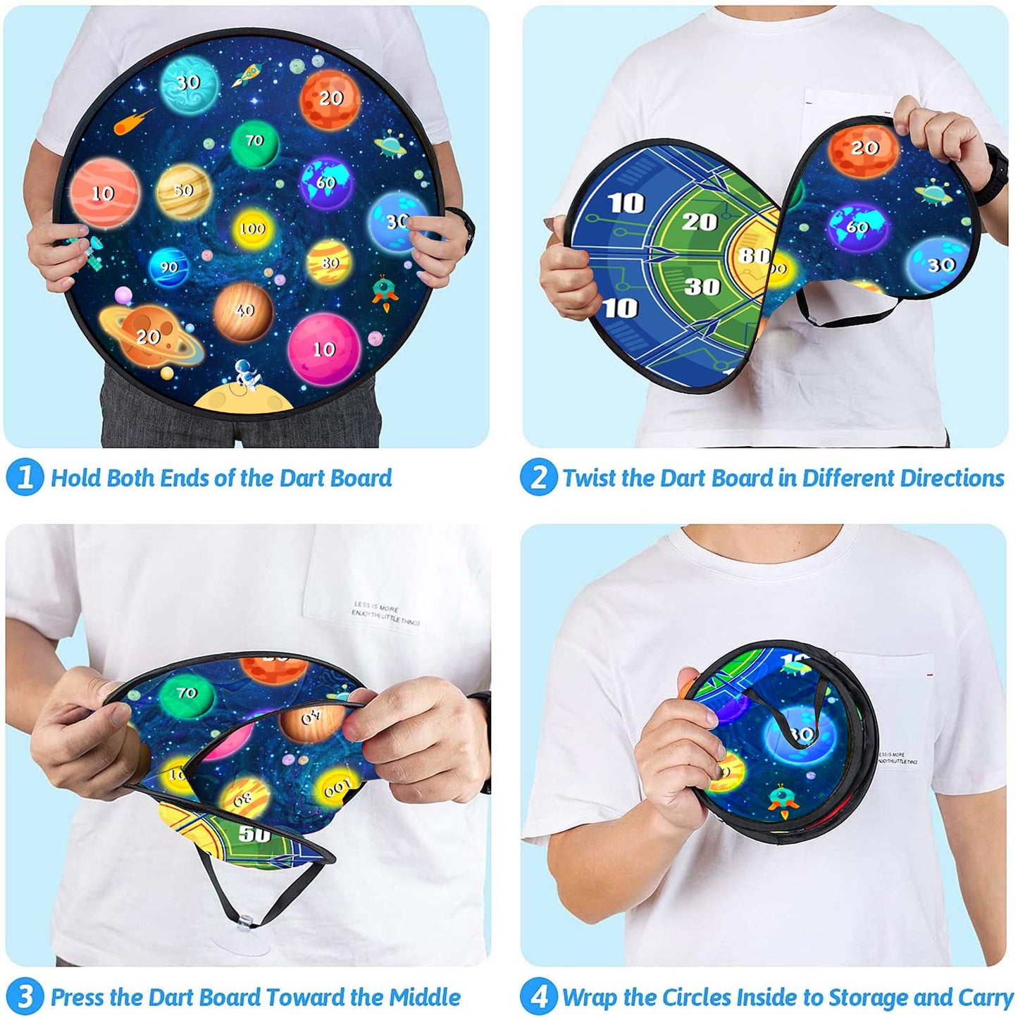 29'' Large Dart Board for Kids, Boys Toys Double Sided Dartboards with 16 Velcro Sticky Balls and 5 Darts, Indoor Outdoor Party Games Toys Gifts for 3 4 5 6 7 8 9 10 11 12 Year Old Boys Girls