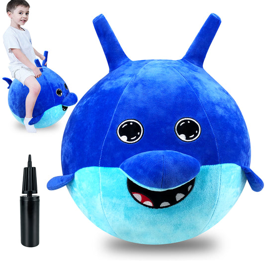 "Hopping Ball for Kids - 18 inch Bouncing Balls Outdoor Jumping Ball Toys for Kids Toddlers, Kid's Ride-on Toy Elephant Jump Ball with Pump for Outdoor Indoor Birthday -Shark "