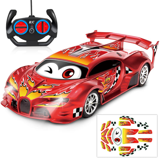 Remote Control Cars Toys for 3 4 5 6 7 8 Year Old Boys 1:18 High Speed Sports Racing Drift RC Car with LED Light Boys Girls Gifts Age 3-12 Kids Toy Birthday Presents Indoor Outdoor Game