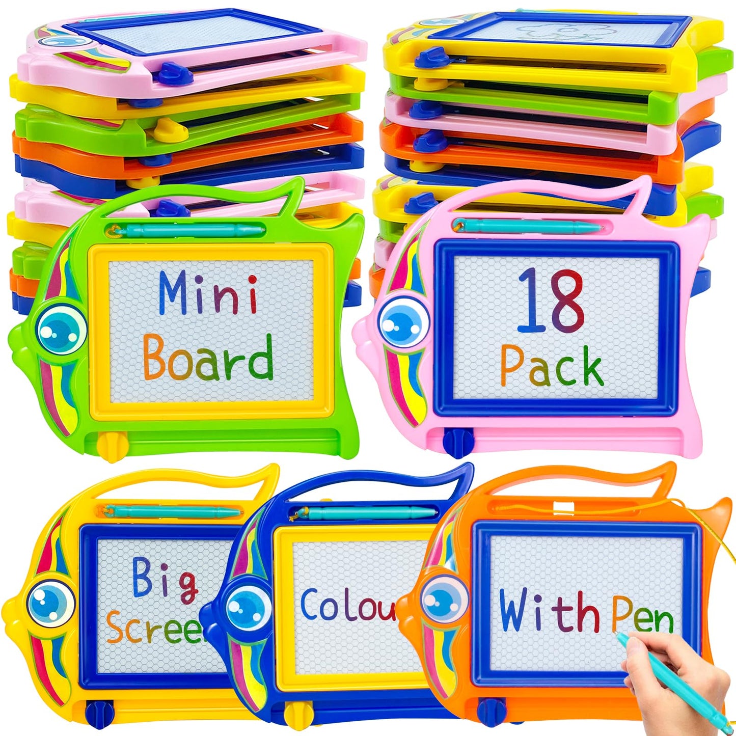 Kid's mini magnetic drawing board, color graffiti drawing board for children 1-3 years old, erasable graffiti board Tablet writing board, suitable for boys and girls classroom reward party gift bag stuffing