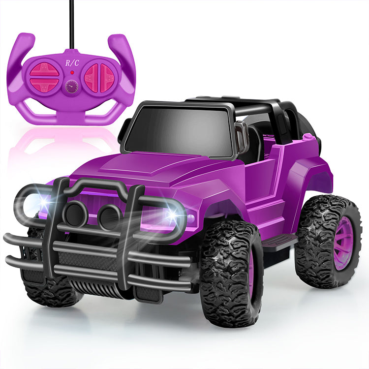 Remote Control Car, RC Truck Car Toys for 3 4 5 6 7 8 Years Old Girls Boys Birthday, 1:20 Scale Full Functions Remote Control Truck- Purple