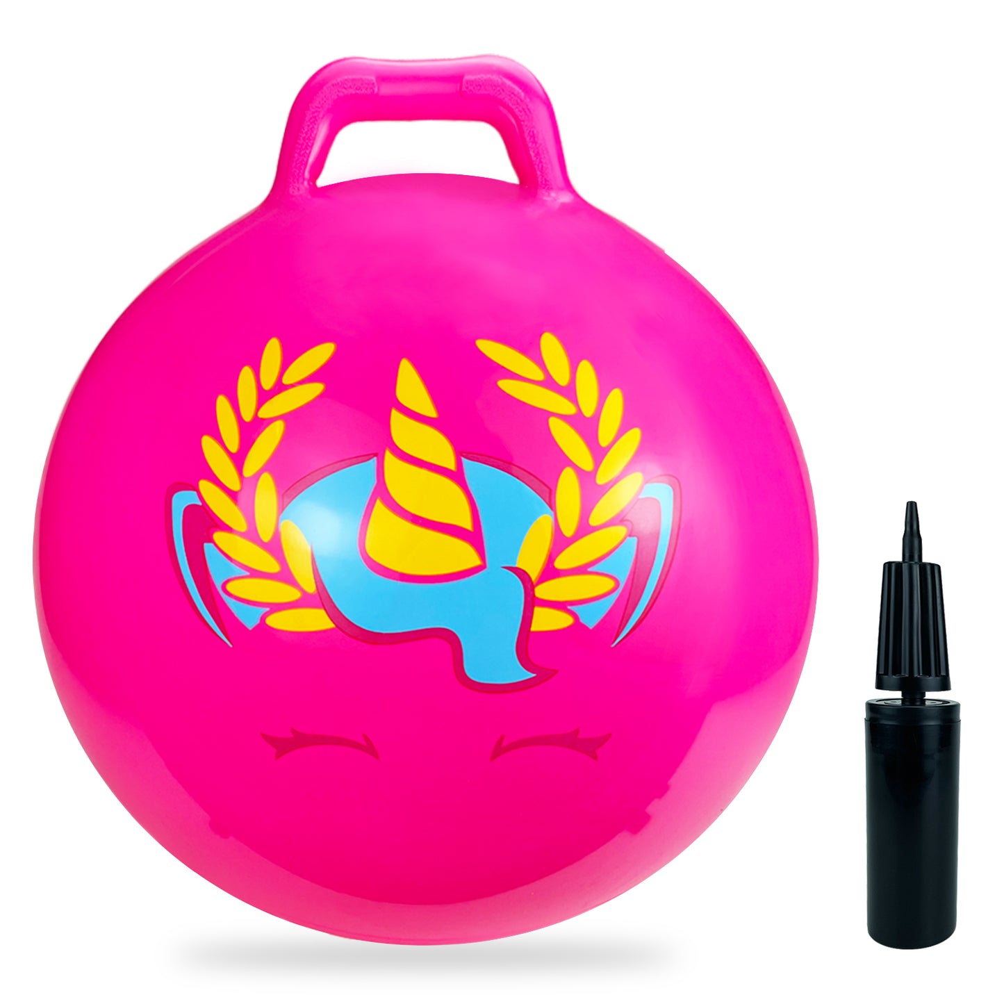 Kids Bounce Balls - 18" Bouncing Ball with Handle, Large Bouncy Jumping Balls for Boys Girls Balance Jump Games,Toddlers Toys Inflatable Ball for Party Favors | Outdoor | Indoor Games-Pink