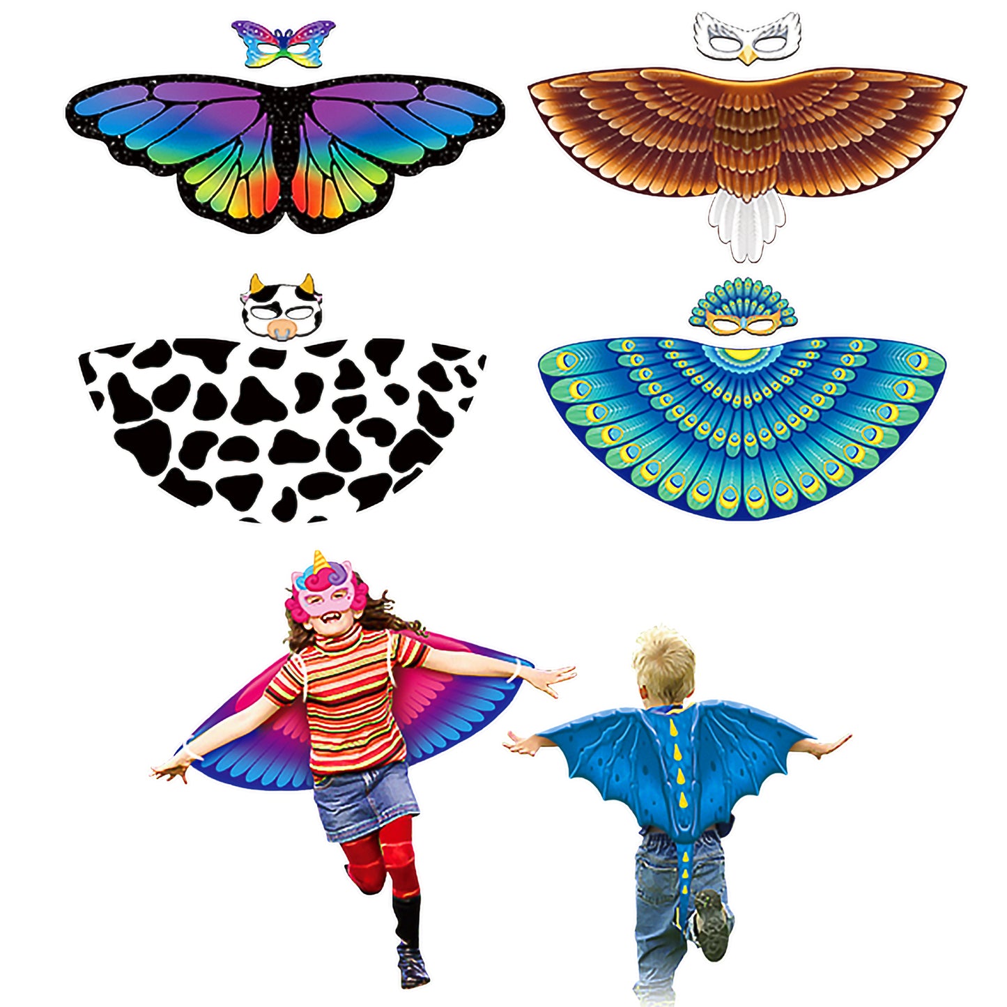 Children's unicorn Cape eye patch set Halloween Christmas party costume
