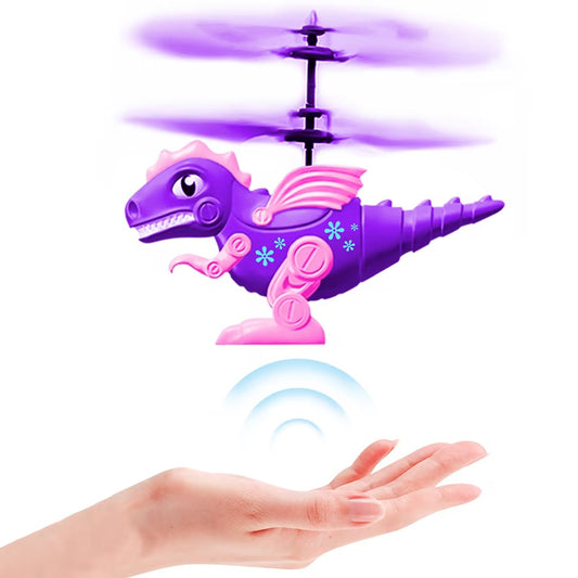 Sensor Flight Dinosaur Helicopter Toys,Robot Dinosaur Toys for Boys Girls with LED Lights & Gyro-Flying Drone Toys for 6+ Year Old Cool Stuff, Easy to Fly Forward & Turn Left/Right