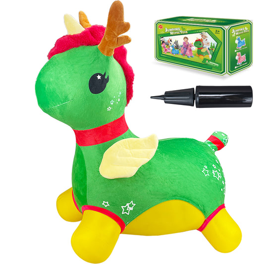 Bouncy Horse - Baby Toys Inflatable Plush Bouncing Dinosaur Hopper, Indoor Outdoor Toys Ride On Animal with Pump for Boys Girls Toddlers Birthday Party Gifts