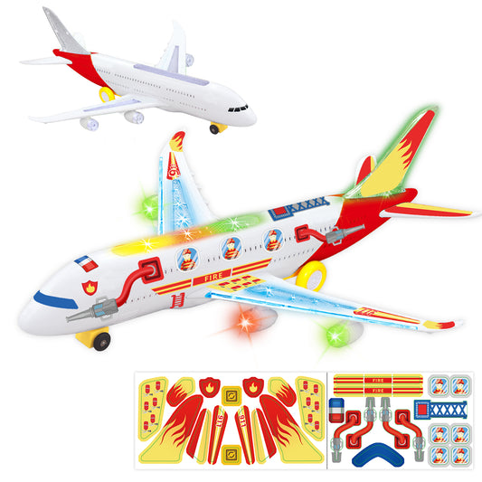 Big Planes Toys for 3 4 5 6 8 Year Old Boys Girls,Toddler Toys, Airplane Model with LED Lights and Sounds and Universal Wheel, Sensory Toddler Autism Toys for Kids Birthday Festive Days Gift