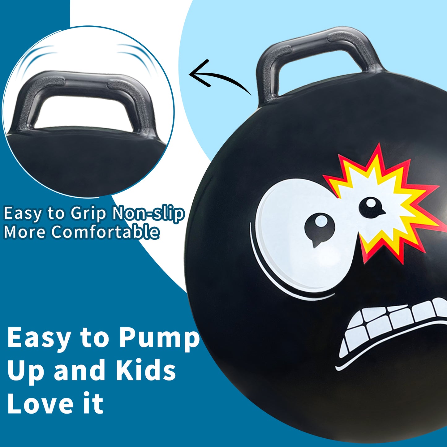 "Hopper Balls for Kids 2-6 7-9,18 inchs Bouncy Ball with Handle,Hopper Toy Jumping Ball for Indoor and Outdoor Games,Fun Hopping Toys for Boys Girls "