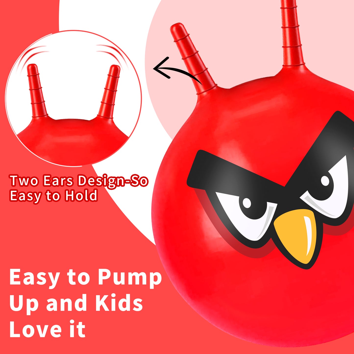 Space Hoppers for Kids Age 3 4 5 6 7 8 9, 18 Inch Space Hopper with Handle, Hopper Ball with Pump for Boys Girls Age 3-8 Indoor and Outdoor Garden Game