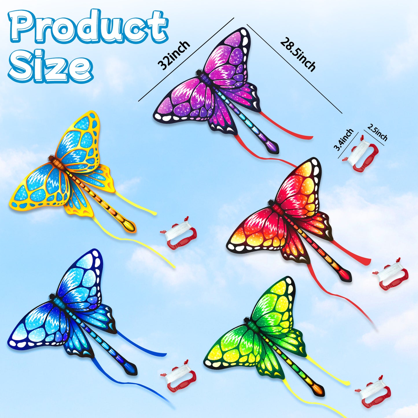 Butterfly Kites for Kids & Adults, Large kites for kids ages 4-8 Beginner Kites Easy to Flying Beach Kites