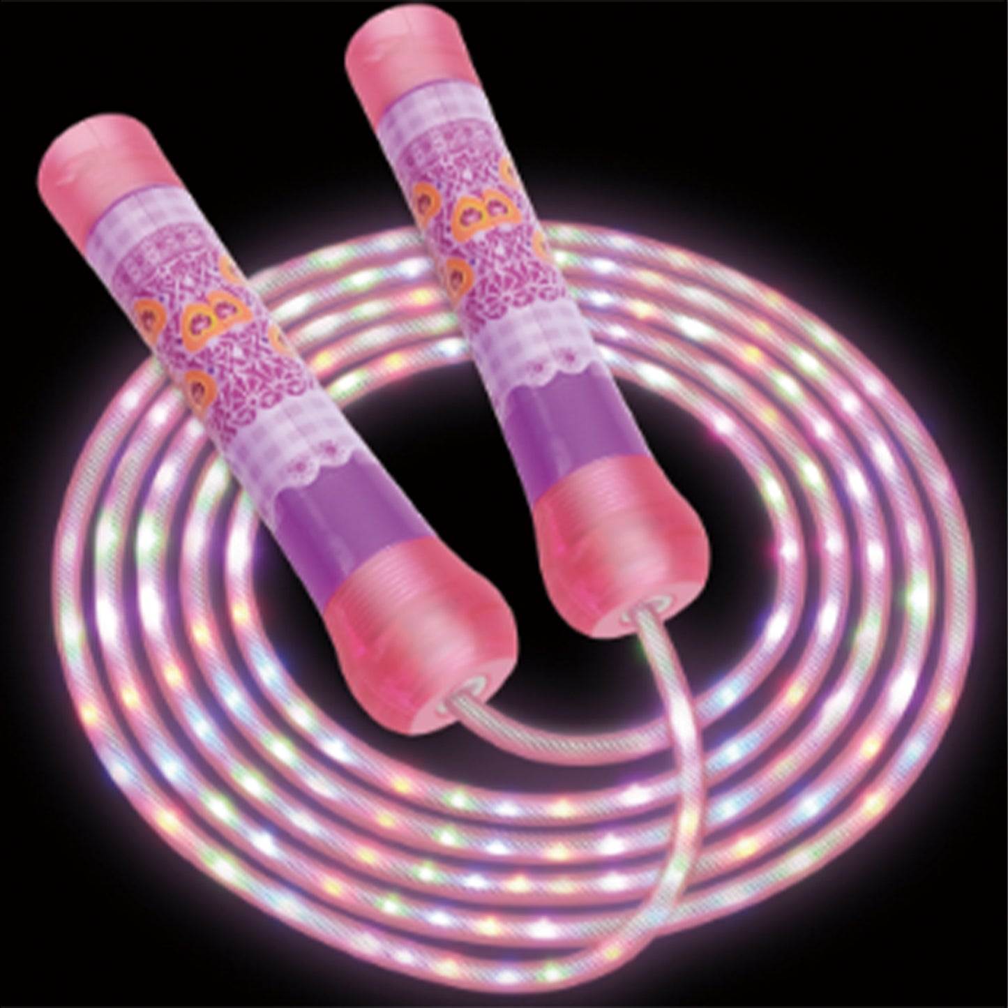 Jump Rope for Kids Ages 4-8-12+, Adjustable Size Led Jump Rope Light Up Skipping Rope with Colorful Lights for Teens Adults Glow Party Favor Outdoor Indoor Exercise Fitness Activity - Pink