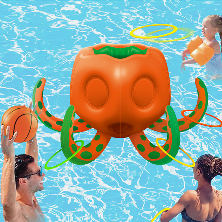 Octopus Pool Toys, Inflatable Basketball Hoop| Ring Toss Game for Indoor Outdoor Play, Cool Summer Toys for Ages 3 4 5 6 7 8 Year Old Boys Girls Adults Family Party Gift