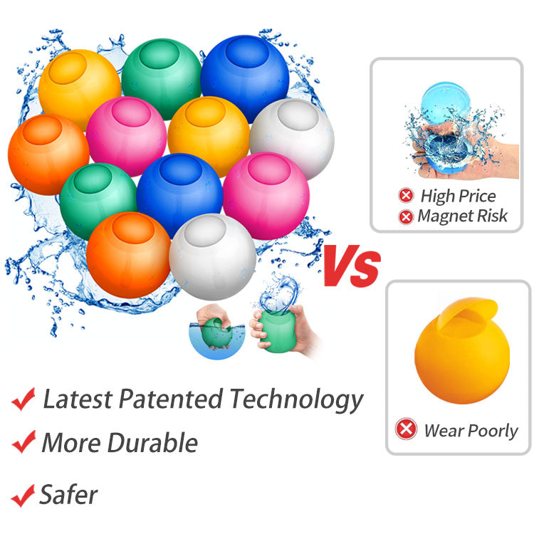 8 Pack Reusable Water Balloons (Mesh Bag), Outdoor Pool Toys Self-Sealing Water Bombs for Kids Ages 3 4-7 8-12, Beach Toy, Quick Fill Water Balls for Outdoor Activity Summer Party Supplies