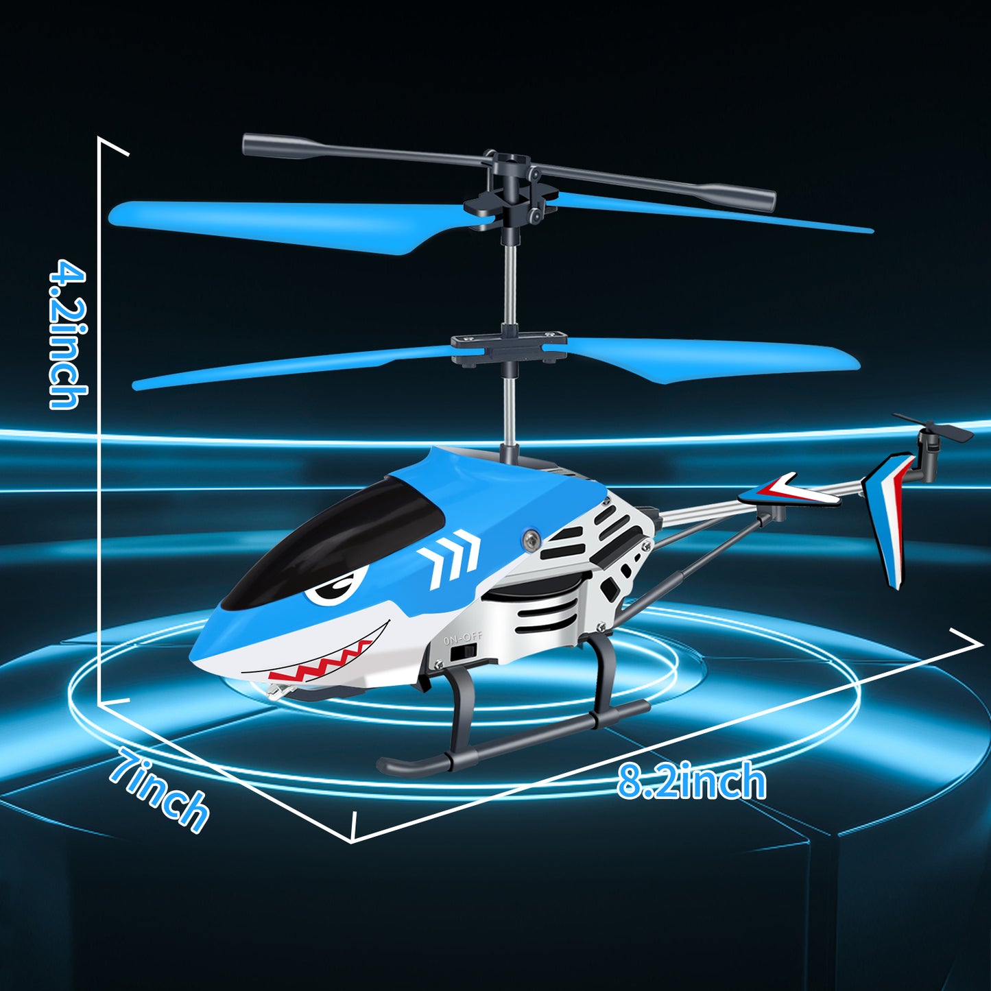 "YongnKids Remote Control Helicopter for Kids| Rc Helicopter Toys w/t LED Lights, 3.5 Channel, Gyro Stabilizer, Altitude Hold, 2.4GHz Helicopter Toys for Beginner Boys Girls Indoor- Shark "