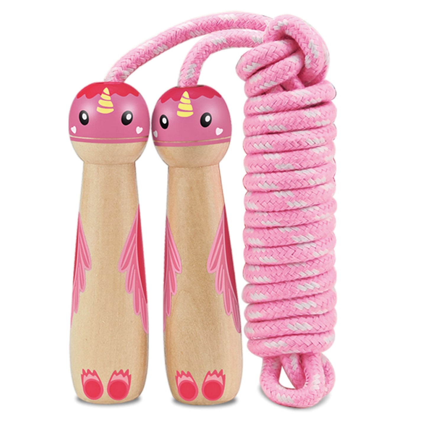 Jump Rope for Kids Women Adults - Adjustable Lenght Cotton Skipping Rope with wooden handle for Boys Girls Fitness, Keeping Fit,Training, Workout, Weight Loss tudents exercise supplies