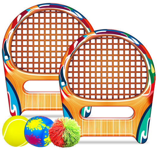 Children's fantasy sports racket Eco-friendly sponge waterproof lightweight software interactive EVA foam racket with 3 balls