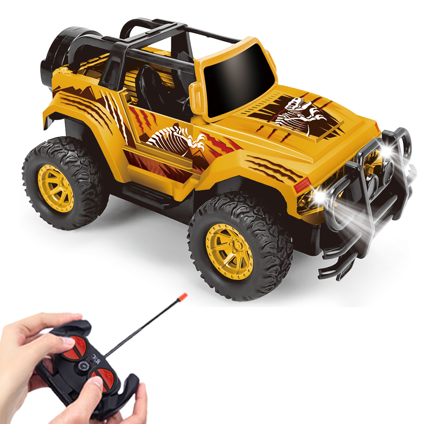 Remote Control Car, RC Truck Car Toys for 3 4 5 6 7 8 Years Old Girls Boys Birthday, 1:20 Scale Full Functions Remote Control Truck- Dinosaur