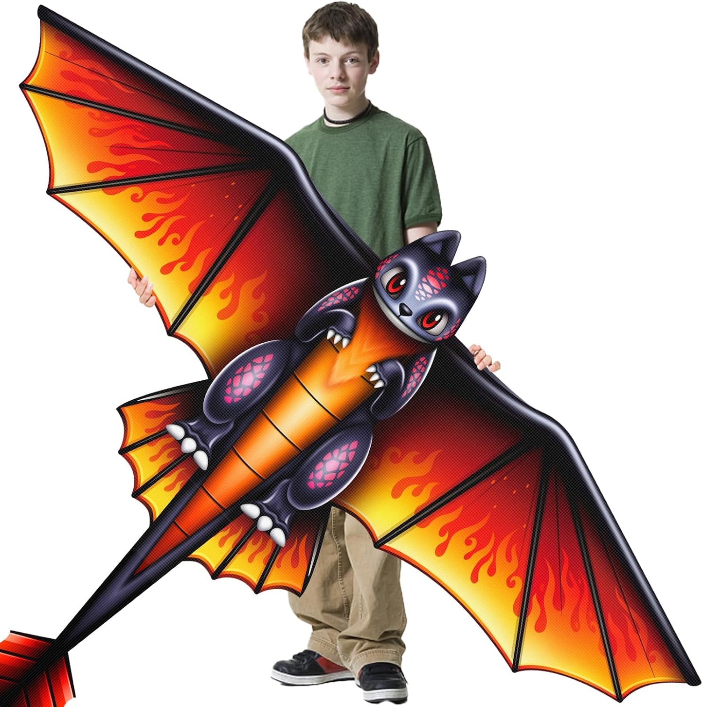 Large Kite for Children and Adults, Red Dragon Kite with 328ft Kite String and Kite Bag, Easy to Fly Kids Kite for Beginners, Trip Outdoor Family Activities Party Games Easy to Carry