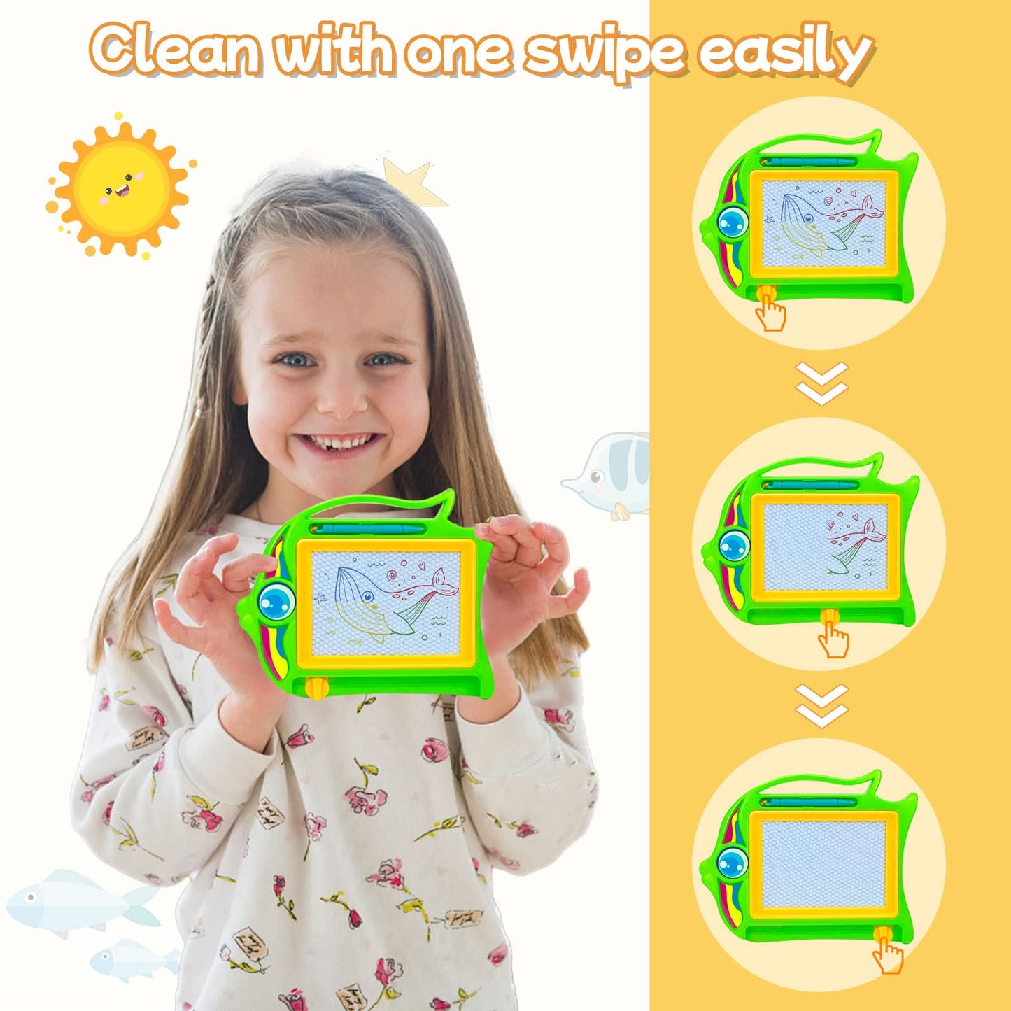 Kid's mini magnetic drawing board, color graffiti drawing board for children 1-3 years old, erasable graffiti board Tablet writing board, suitable for boys and girls classroom reward party gift bag stuffing