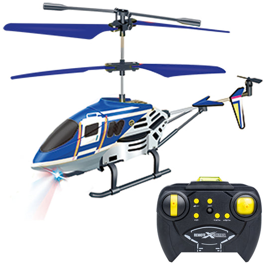 2.4 GHz 3.5 Channel Rc Helicopter Toy with Gyro & LED Light, Perfect Indoor Flying Toy (Blue)