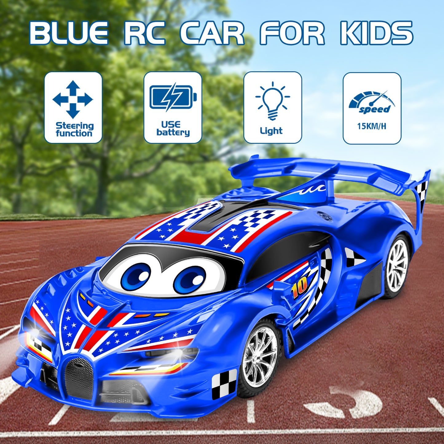 Remote Control Cars Toys for 3 4 5 6 7 8 Year Old Boys 1:18 High Speed Sports Racing Drift RC Car with LED Light Boys Girls Gifts Age 3-12 Kids Toy Birthday Presents Indoor Outdoor Game