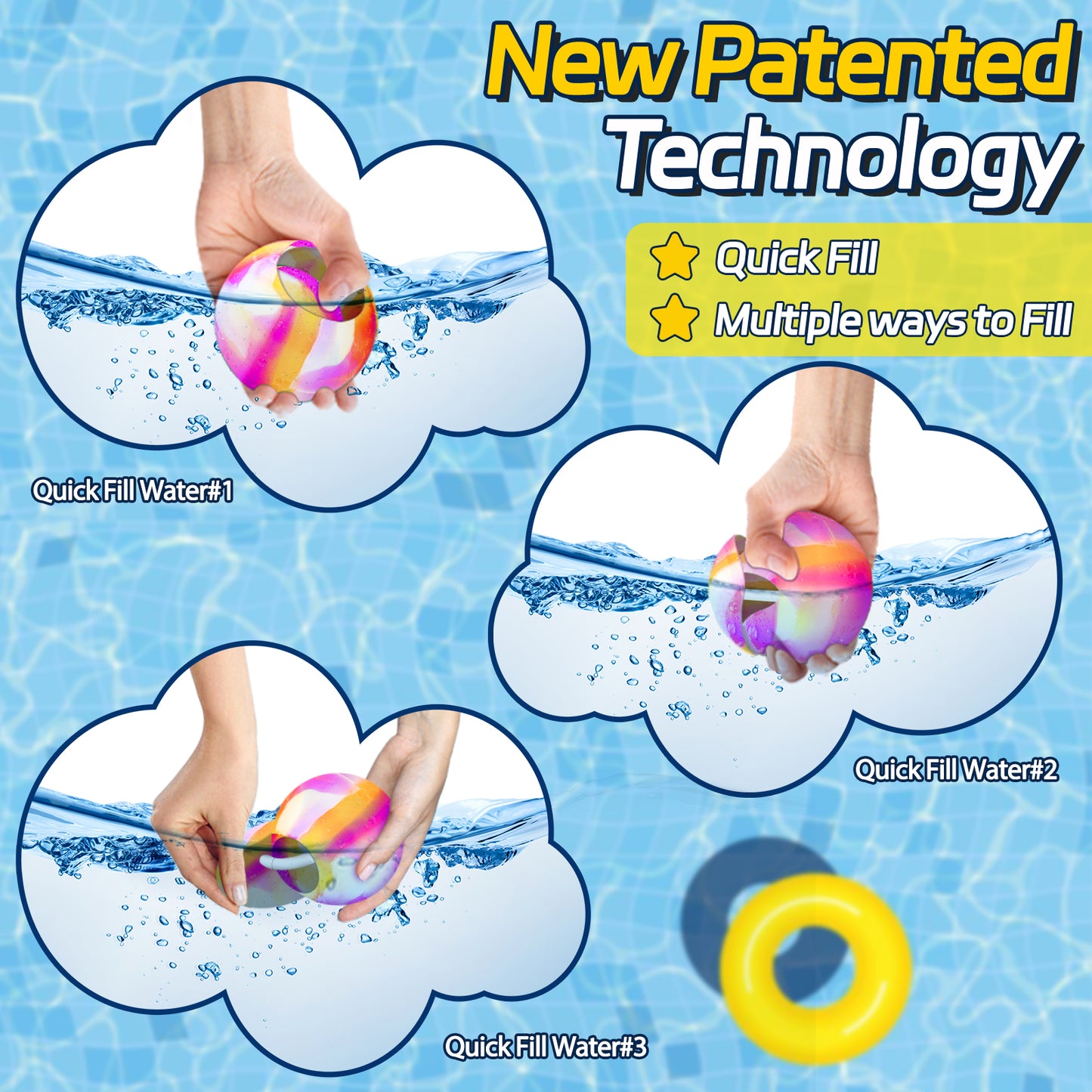 Reusable Water Balloons,Silicone Refillable Water Balloons Bombs Quick Fill & Self Sealing Water Balloons,Magnetic Water Balloons-Water Toys for Kids & Adults Summer Games,Water Balls