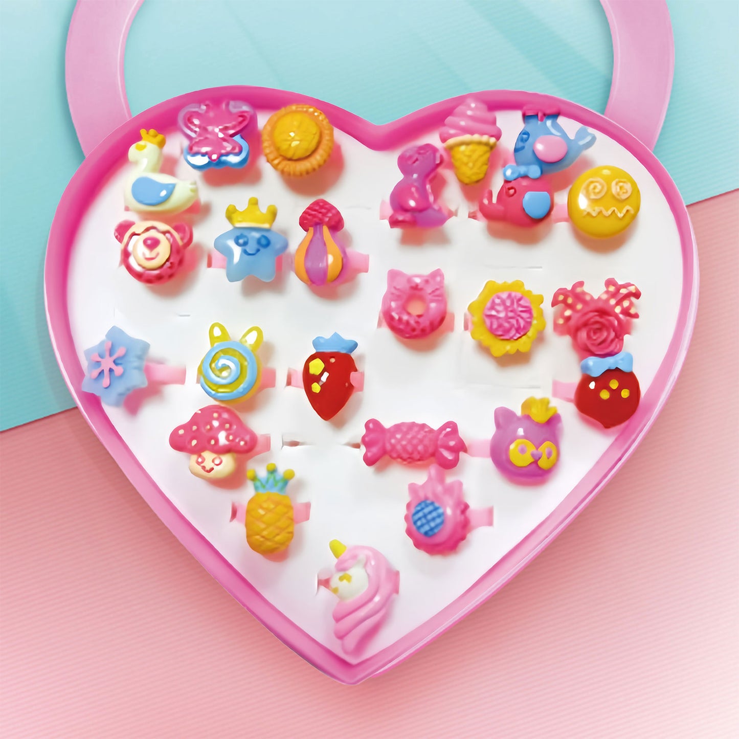 Kids Jewelry Rings for Girls, Toys for Girls Age 3 4 5-7 8 Birthday Christmas Gifts Unique Stocking Stuffers, 50 Pcs Rings Kids' Dress Up & Pretend Play Jewelry Set Easter Basket Stuffers Party Favors