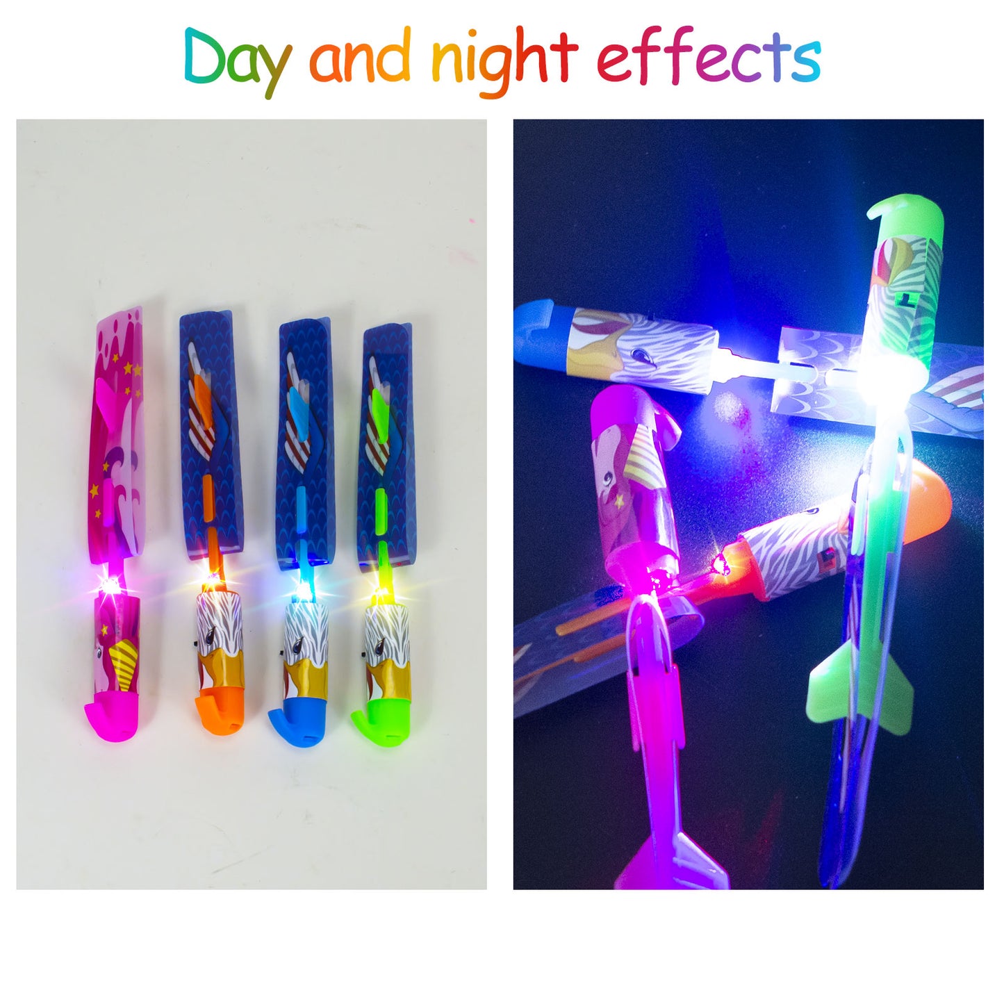 Slingshot Outdoor Toys, Glow-in-the Dark Party Supplies Toy Rocket Belt Launcher, Glow Stick Easter Basket Stuffing Birthday Christmas Gifts Party Gifts 4-8-12 Bulk toys