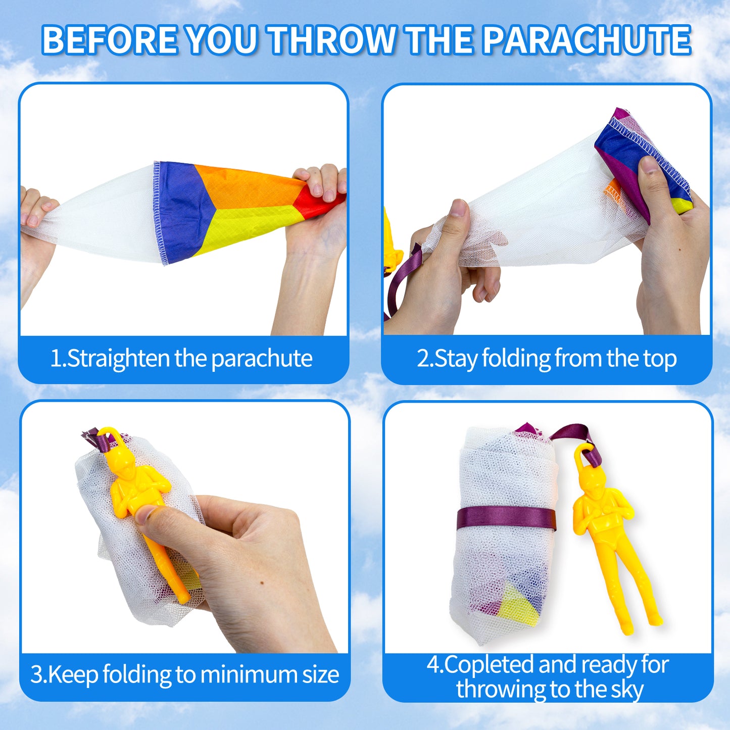 children's hand-thrown parachute outdoor children's parachute toy holiday parachute decoration