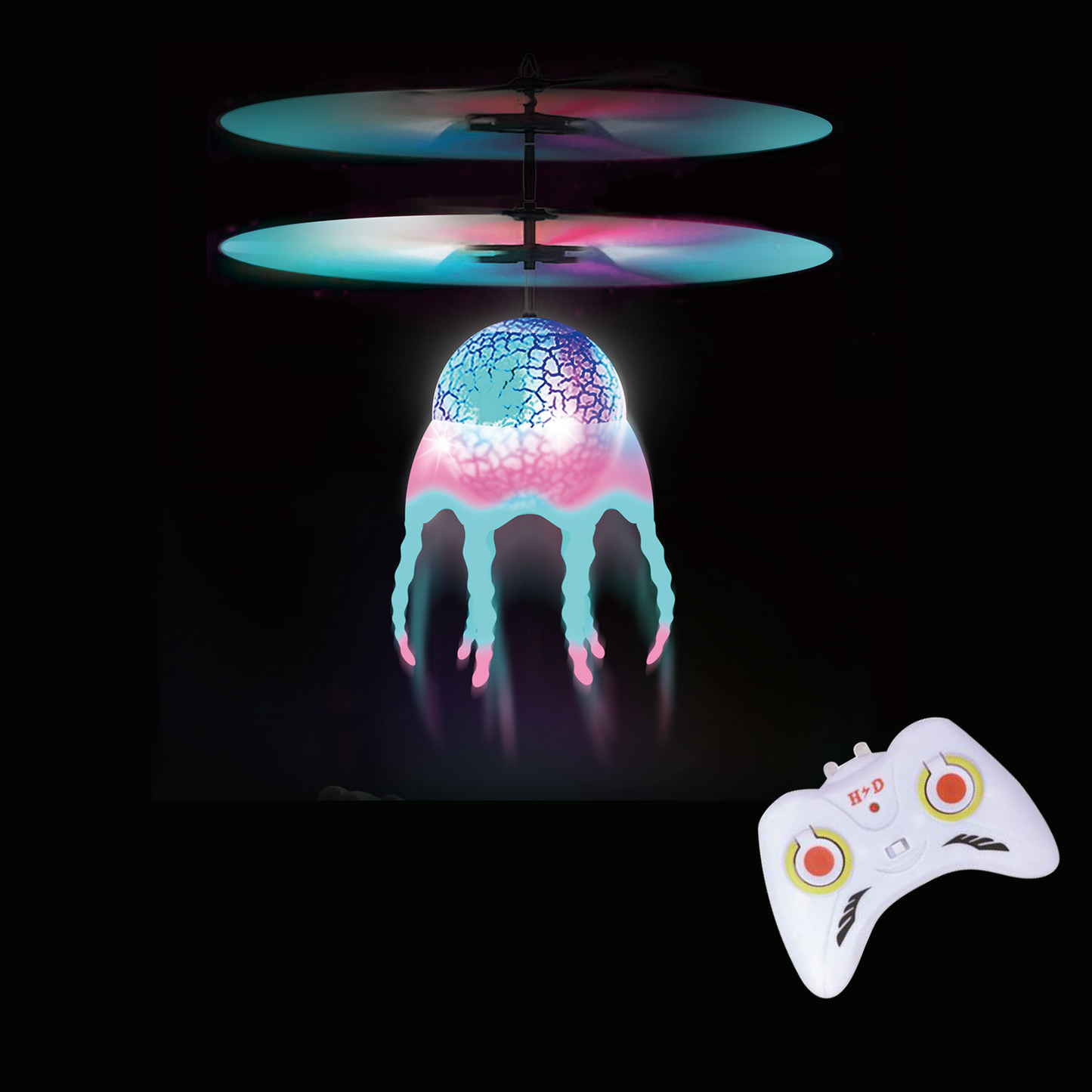 Remote Control Helicopter Jellyfish, RC Flying Ball Drones Toys for Kids Boys Girls 5-7 8-10 Year Old Birthday, Kids Sensory Toys Flying Jellyfish Up-Down with Lights for Kids Autism